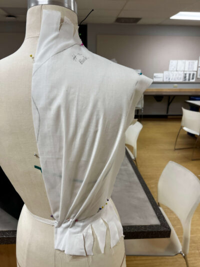 Back Bodice Drape (side pleats)